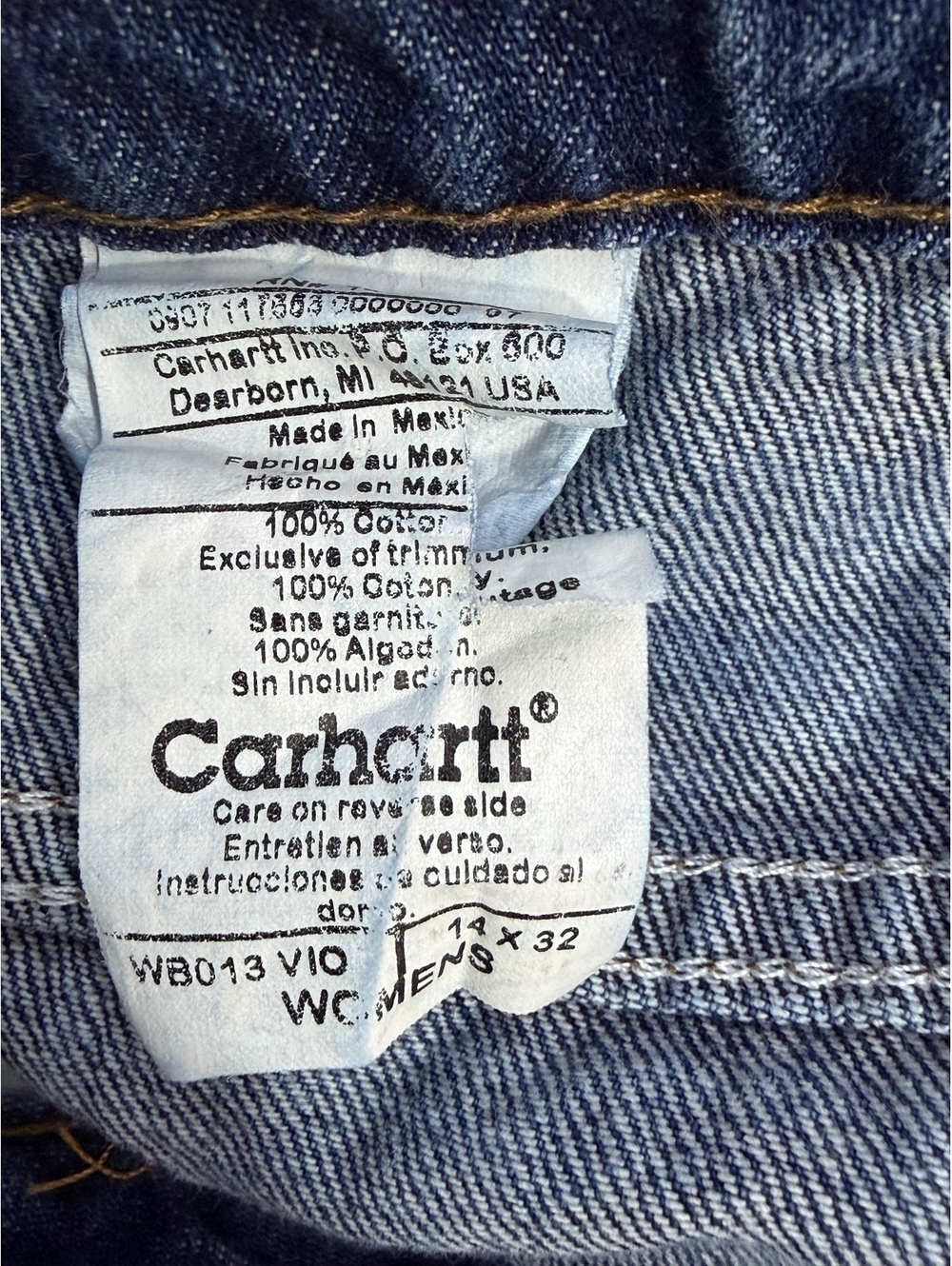 Carhartt Women’s Carpenter Jeans 14x32 Blue Relaxed‎ Workwear Denim - Picture 5 of 12